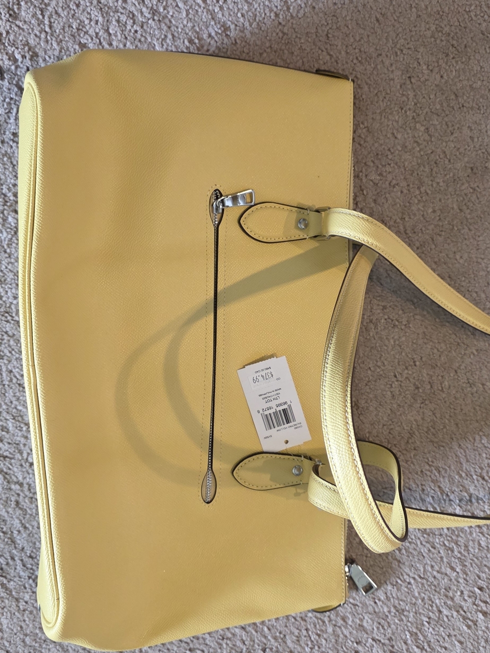 Coach Yellow Leather Tote with Top Handles - Picture 3 of 6